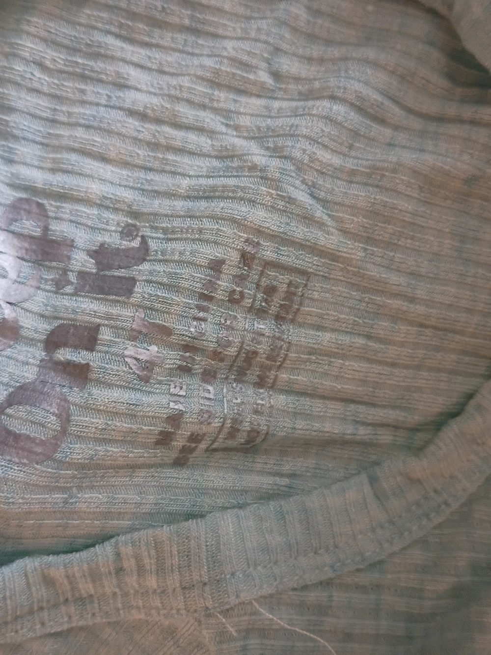 Sleep On It Light Mint Ribbed Long Sleeve Top 4T - Picture 5 of 5